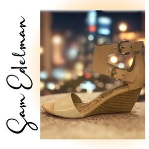 Sam Edelman Susanna Leather Short Wedge Sandals